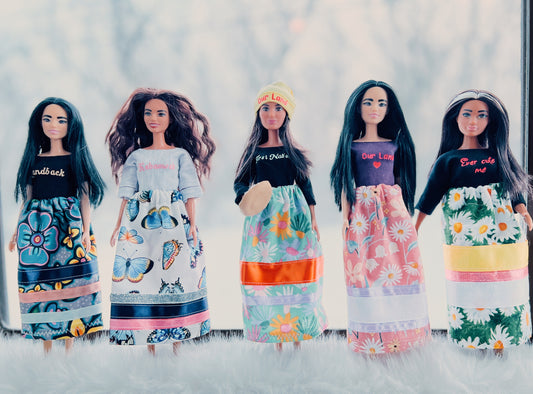 Create your own custom Indigenous Ribbon skirt Dolls